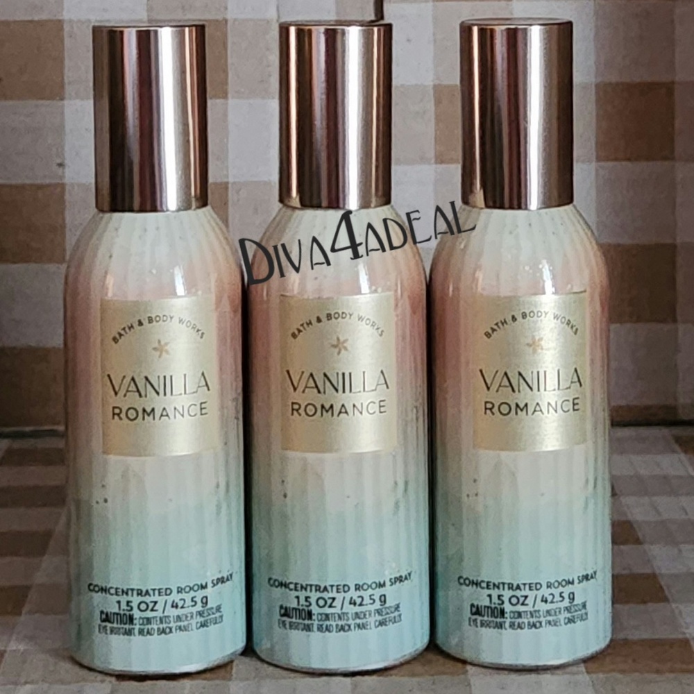 3x Bath & Body Works VANILLA ROMANCE Concentrated Room Sprays